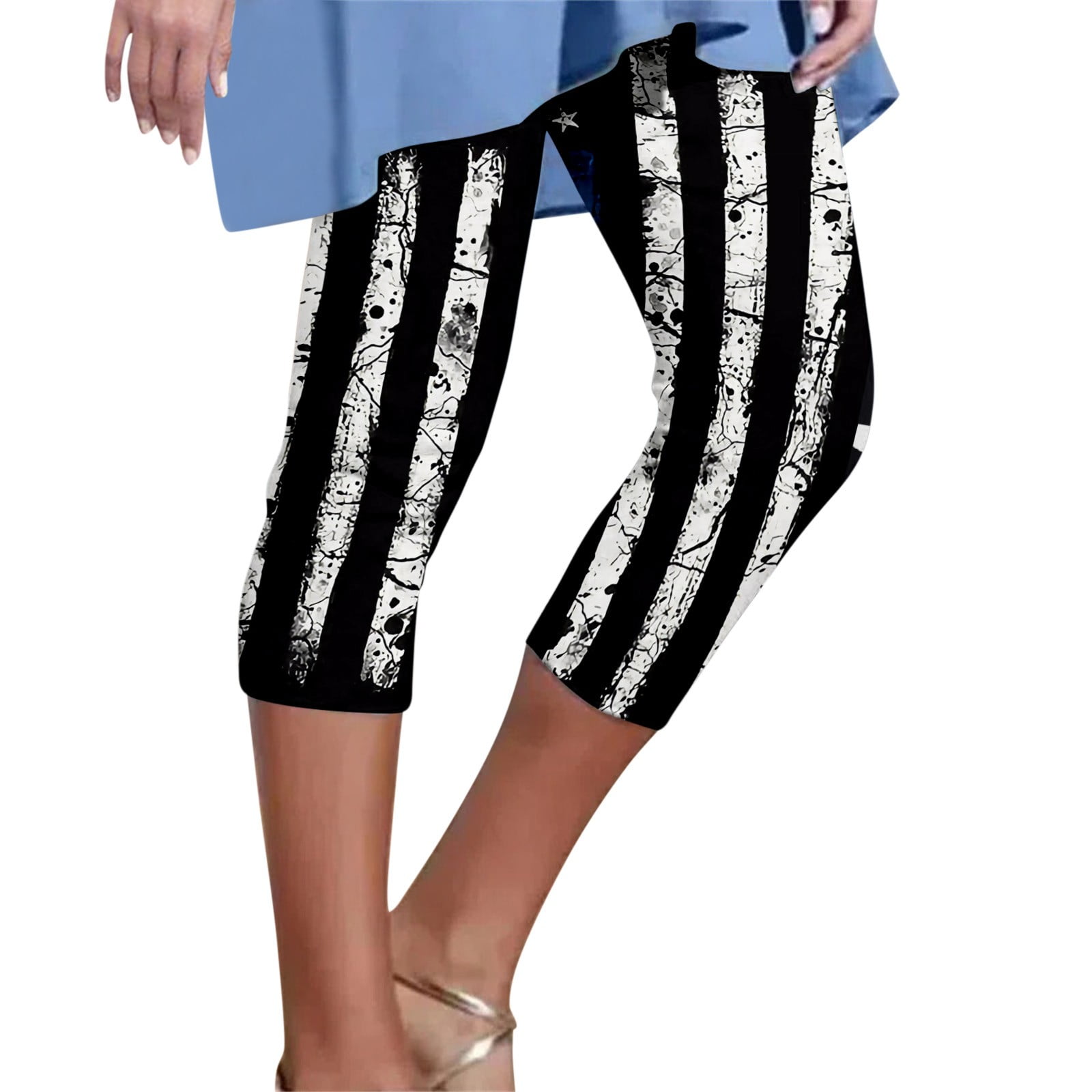 Entyinea Independence Day Leggings for Women,Casual Mid Rise Yoga Pants