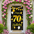 thumbnail image 5 of Black and Gold Themed 70th Birthday Banner Backdrop with Balloons Gifts Stars Party Supplies Photography Props Happy Birthday Decoration for Birthday Party Celebrations Photo Booth Decor Backgrounds, 5 of 6