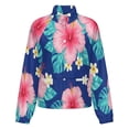 thumbnail image 5 of Jackets for Women Winter Coat Jackets Flannel Stand Collar Jacket(Tropical Hibiscus Floral Print,Size:S-4XL), 5 of 7