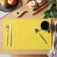 thumbnail image 2 of White Diamond Lattice Placemats Set of 4 Yellow Retro Plaid Texture Heat Insulation Washable Place Mats, Non-Slip Table Mats for Dining Table Party Kitchen Decor,13x19 Inch, 2 of 9