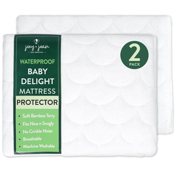 Joey and Joan Bassinet Waterproof Mattress Pad Cover for Maxi-Cosi, White, 2 Count