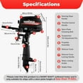 thumbnail image 2 of CNCEST Outboard Motor 6 Hp 2-Stroke Inflatable Fishing Boat Motor Engine Water Cooling System, 2 of 10