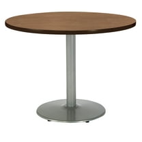 KFI Studios Mode 3.5' Round Dining Table, River Cherry, Silver Base