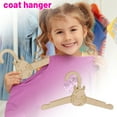 thumbnail image 2 of BallsFHK Handcrafted Eco-Friendly Wooden Kids Hangers With Animal Faces, Toddler and Children's Clothes Hangers, Wooden Closet and Nursery Organizers, 5pcs, 2 of 5