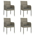 thumbnail image 2 of vidaXL 5 Piece Garden Dining Set with Cushions Grey Poly Rattan, 2 of 5