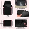 thumbnail image 3 of CAR GRAND Leather Steering Wheel Cover and Waterproof Carpet Car Floor Mats,Universal Fit Combo Pack Sedan,SUV,Cars, 14.5" to 15" Sporty Anti-Slip Pink, 3 of 8