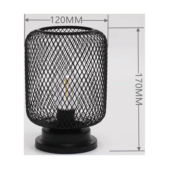 Langgg Lantern Desk Lamp Modern Decor Iron Night Light for NightStand Home Bedside Style B