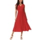 thumbnail image 2 of INSPIRE CHIC Vestido de Verano Midi Sin Mangas de Cintura Alta con Escote en V y Volantes Rojos S, 2 of 6