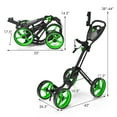 thumbnail image 3 of Goplus Folding 4 Wheels Golf Push Cart W/Brake Scoreboard Adjustable Handle Green, 3 of 12