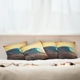 thumbnail image 4 of Ambesonne Ocean Throw Pillow Cover 4 Pack, Sunset in Warm Colors, 16", Turquoise Yellow Brown, 4 of 5
