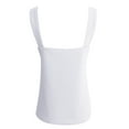 thumbnail image 6 of safuny Summer Women's Trendy Slim Basic Crop Tank Top Solid Color Cami Top Sleeveless Round Neck Top Leisure Comfy Clothing Fashion White XL, 6 of 8