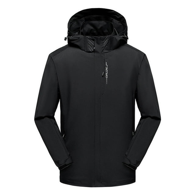IROINNID Veste Extérieure pour Hommes en Solde, Coupe-Vent de Randonnée Confortable, Imperméable, à Capuche, Manches Longues, Noir