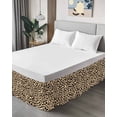 thumbnail image 4 of Black Beige Modern Bed Skirt Cal King Size, Abstract Art Retro Wrap Around Bed Skirting with Adjustable Elastic Strap, Dust Ruffled Pleated Bedskirts 16 Inch Drop for Bedroom Cal King Beds, 4 of 9