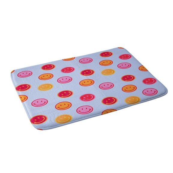 Society6 Showmemars Smiling Faces Pattern No2 Bath Mat 34" x 21"