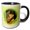 Black/White, variant on 3drose, Im Praying That Youll Be My Valentine Greeting with Praying Mantis Art, 15oz Two-tone Red Mug