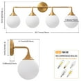 thumbnail image 5 of Bathroom vanity lights gold 4 light modern vanity light fixtures, 5 of 5
