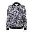 thumbnail image 5 of Womens Zip Up Jacket Lightweight Leopard Printed Full Zip Cropped Coat Trendy Long Sleeve Bomber Jacket with Pockets, 5 of 7