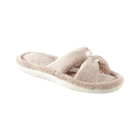 Women's Isotoner Microterry Satin X-Slide w/Memory Foam