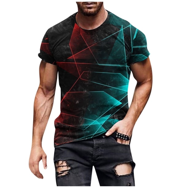 European And American Round Neck Casual Ethnic Style Retro Printed Short Sleeve T-shirt Top M