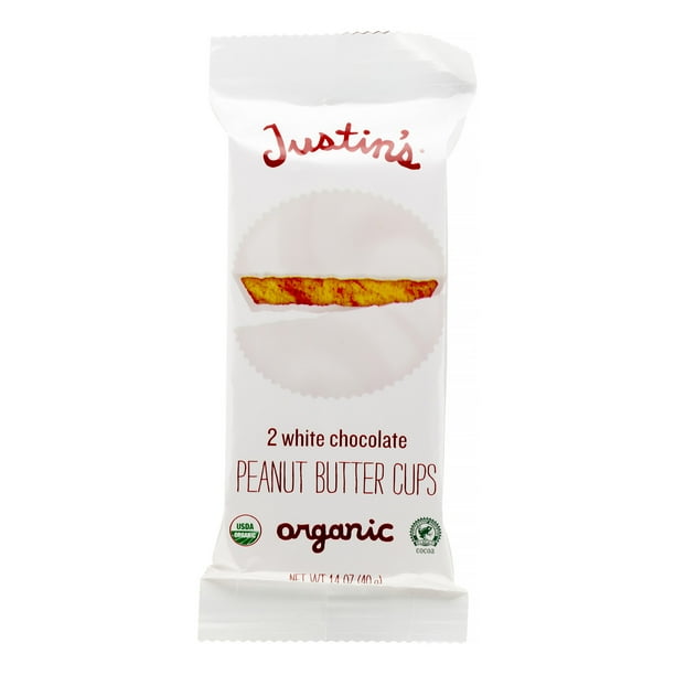 Justin's Organic White Chocolate Peanut Butter Cups, 1.4 Oz - Walmart.com