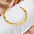 thumbnail image 4 of Stainless Steel Classical Plain Bamboo Style Open Cuff Bangle Bracelet（silver）, 4 of 5