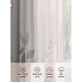 thumbnail image 7 of Spring Floral Semi Sheer Curtains 108 Inch Length 2 Panels Set, Colorful Watercolor Botanical Sheer Kitchen Curtain Privacy Voile Window Curtain for Living Room Bedroom Rod Pocket Drapes, 7 of 7