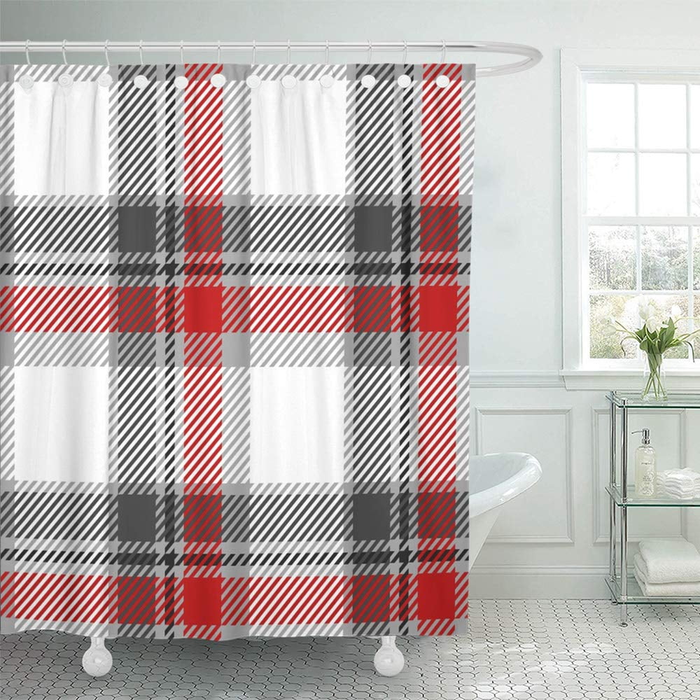 PKNMT Red Tartan Plaid White Buffalo Casual Check Checker Checkered