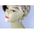 thumbnail image 2 of 14k Gold Filled Chalcedony Earrings Aqua Blue Faceted Pointed Briolette Wire Wrapped Simple Drop Dangles Designed for Adult Women, 2 of 5