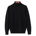 thumbnail image 6 of Mdesiwst Men Elastic Hem Sweater Men's Autumn Winter Pullover Sweater Turtleneck Long Sleeve Knitting Tops Solid Color Knitwear Thermal Tops High Collar Men, 6 of 8