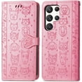 thumbnail image 6 of for Samsung Galaxy S23 Ultra (Not S23) PU Leather Flip Wallet Case, Cute Cat Dog Cartoon Style with Card Slots Holder Phone Cover Case for Samsung Galaxy S23 Ultra MG Pink, 6 of 18