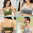 thumbnail image 5 of MANJIAMEI Bralettes Bandeau Bra Workout Crop Tank Top Bra Removable Padded Sports Bra for Women Girls 2 Pack Green+Gray, 5 of 7