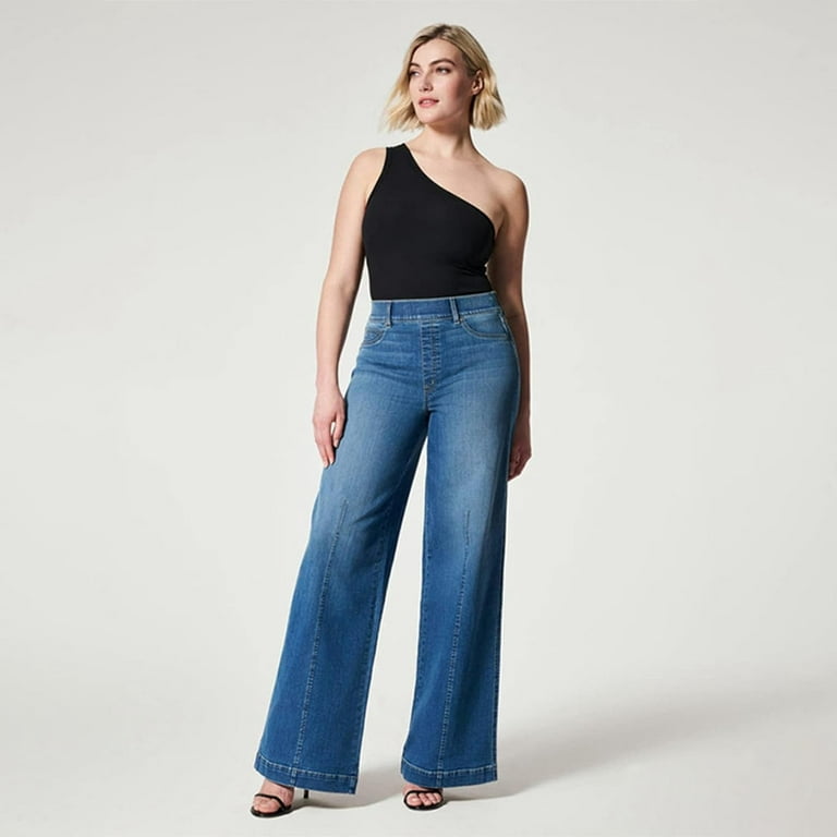 2023 New Wide Leg Jeans for Women Stretch Seamed Front Jeans for Women Seamed  Wide Leg Jeans Favorite Jeans (Color : Blue, Size : X-Large) : :  Clothing, Shoes & Accessories