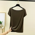thumbnail image 3 of Fanxing Womens Tshirt Nightgown V Neck Sleepshirts Comfy Casual Nightshirt for Women Coffee,XXL, 3 of 4