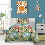 Dream Factory Barnyard Animals Full Bed in a Bag Multi, Microfiber, 100% Polyester Fill, Unisex, Child