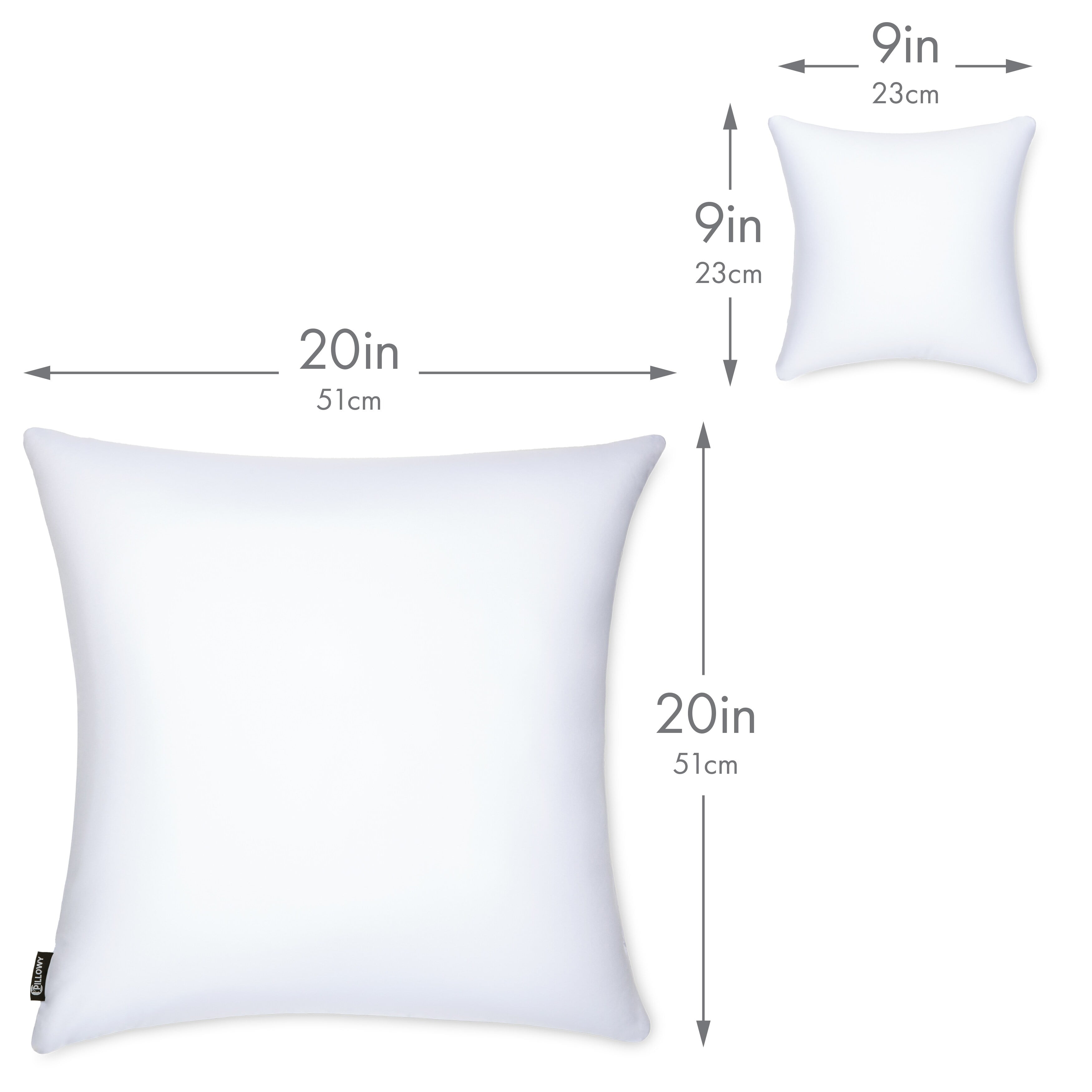 24" x 24" Microbead Stuffer Pillow Insert Sham Square Pillow Cushion for Extra Comfort & Support. Zip Pocket w/ Mini stuffer Zip-in Insert - Adjustable & Perfect Fit With Any Decorative Cover - 1 Pcs