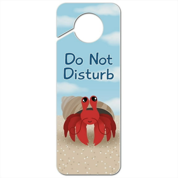 Sweet Hermit Crab Plastic Door Knob Hanger Sign
