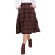 thumbnail image 1 of Falda Midi de Cuadros Vintage de Cintura Alta A-Line con Pliegues y Bolsillos para Mujeres INSPIRE CHIC Rosa Oscuro XS, 1 of 6