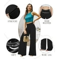 thumbnail image 4 of Stretchy High-Waisted Wide Leg Yoga Pants for Women – Palazzo, Loose Wide-Leg, Beach & Dress Pants, 4 of 5