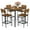 Brown, variant on Costway Dining Room 4 Adult Steel Leather Comfort Dining Table with Chair,Brown