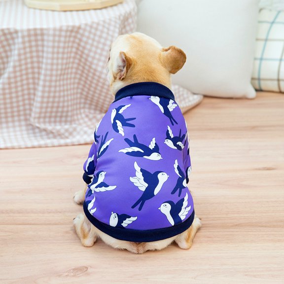 Yidarton Pet Fall/Winter Bulldog Dog Dog Clothes Return Swallow Bullfighting Wei Yi Teddy Koji Dog Warm Clothes dark blue