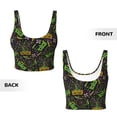 thumbnail image 5 of Haiem Carnival Mardi Gras3 Pattern Womens Sports Bra - U Neck Padded Low Impact Yoga Bra Workout Crop Top Gym Moisture-Wicking Workout Vest -X-Large, 5 of 9