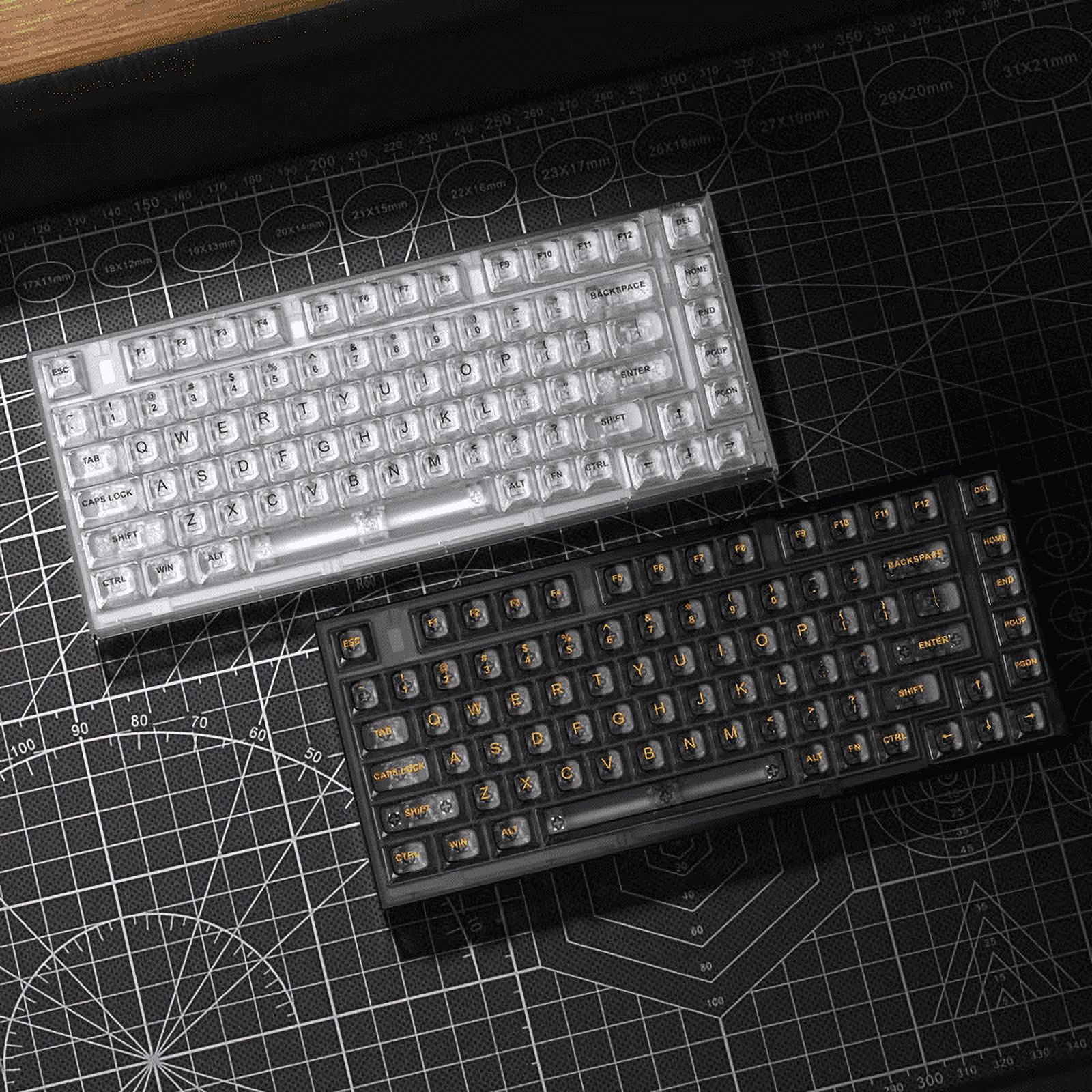 XINMENG X75 82 Key Hot Swappable Mechanical Keyboard with Transparent Keycaps, Gasket Mount 75 Keyboard, RGB Backlit Custom Gaming Keyboard for Windows/Mac (Crystal White Switch, Wired-Black)