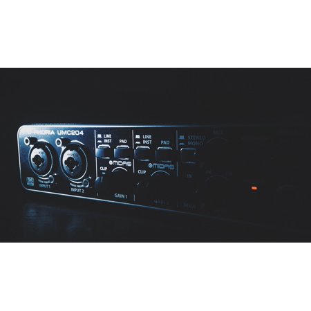 Canvas Print Recording Studio Audio Interface Card of Sound Audio Stretched Canvas 32 x