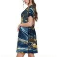 thumbnail image 2 of Lsque Golden Fantasy Landscape Print Women's Casual Dress T-Shirt Summer Short Sleeve Scoop Neck Swing Dresses, 2 of 6