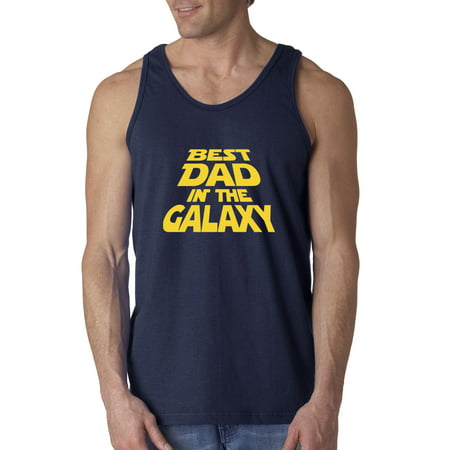 Trendy USA 715 - Men's Tank-Top Best Dad in The Galaxy Star Wars Opening Crawl 2XL