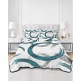 thumbnail image 3 of Turquoise Grey Twin XL Size Down Alternative Comforter,Lightweight Comforter Quilt Bedding Set with Pillow Shams Geometric Circle Modern Abstract Simple Art Bed Comforter Duvet Insert 68"x98", 3 of 7