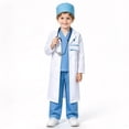 thumbnail image 4 of Kids Doctor Costume 9‑Piece, Complete Medical Dress‑Up Set with White Lab Coat, Halloween Party Role‑Play Outfit for Boys & Girls Age 8‑12 Years, 4 of 5
