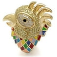 thumbnail image 1 of Bague en Laiton Doré avec AAA Grade CZ&44; Multi Couleur - Taille 10, 1 of 1
