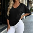 thumbnail image 4 of Neewe 3/4 Length Sleeve Womens Tops V Neck Shirt Dressy Casual Blouse Basic Tshirts 2026 Fashion Clothing S-3XL, 4 of 5