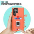 thumbnail image 4 of CoverON For Samsung Galaxy S22 Ultra Phone Case, KickStand Ring Credit Card slot Rugged Cover Magnetic holder, Orange, 4 of 10